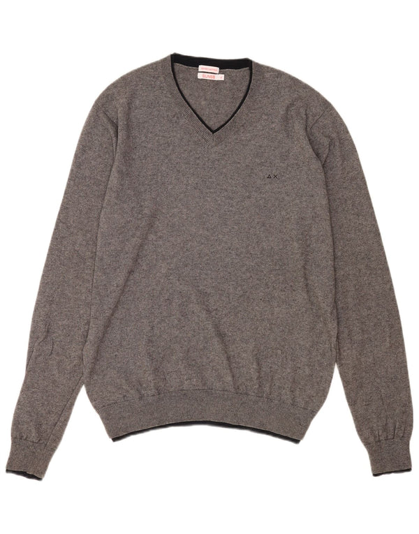 Sun68 Jersey con Cuello en V para Hombre XL Algodón Gris