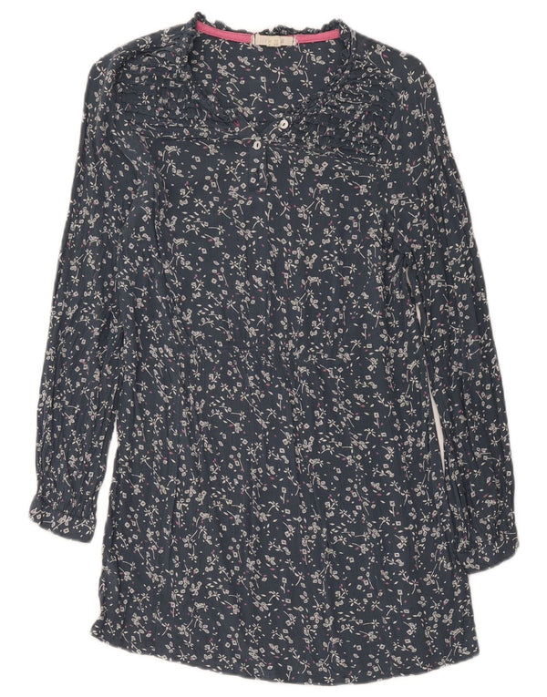 White Stuff Vestido recto de manga larga para mujer UK 8 Small Azul marino floral