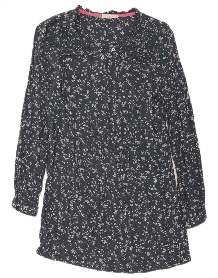 White Stuff Vestido recto de manga larga para mujer UK 8 Small Azul marino floral