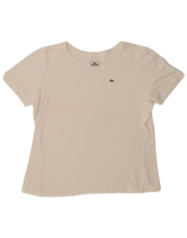 Camiseta Lacoste Mujer Top Talla 46 XL Blanco Algodón