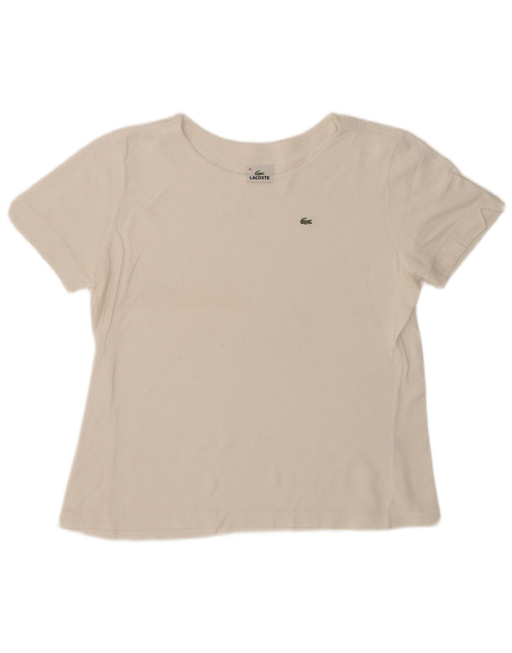 Camiseta Lacoste Mujer Top Talla 46 XL Blanco Algodón