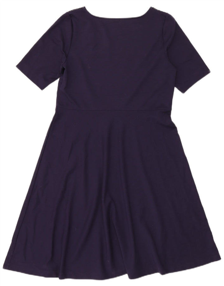 MARKS & SPENCER Vestido acampanado para mujer UK 44 Medio Azul marino Floral