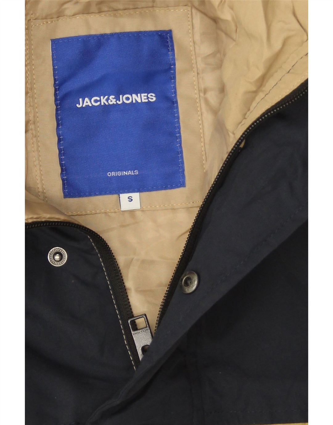 Jack & Jones Chaqueta cortavientos estampada para hombre UK 36 Small Beige Colorblock