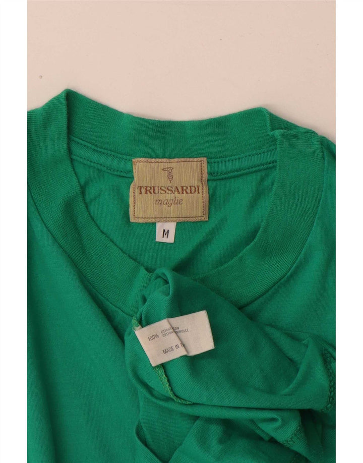 Trussardi Hombre Camiseta Gráfica Top Algodón Verde Medio