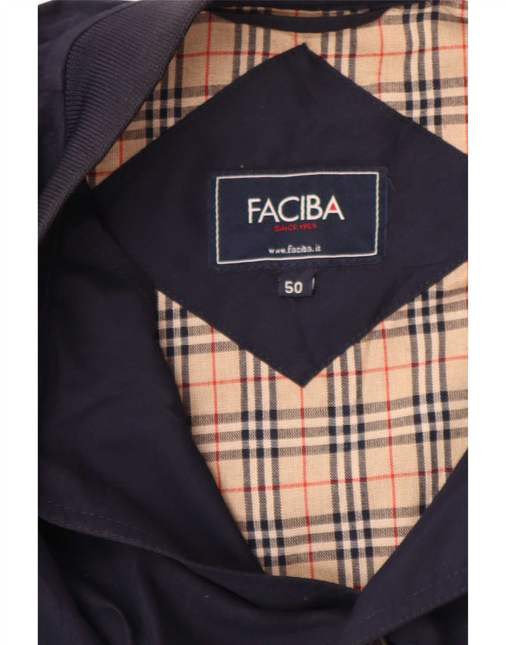 Faciba Chaqueta Bomber para Hombre IT 50 Grande Azul Marino