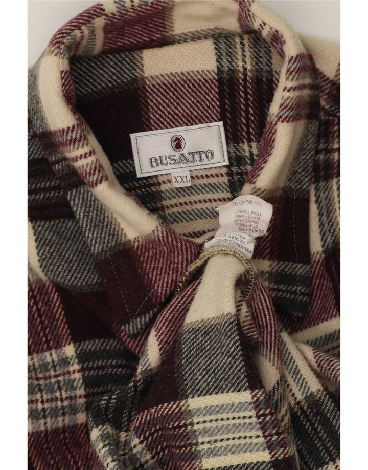 Camisa de franela vintage para hombre 2XL Acrílico a cuadros multicolor