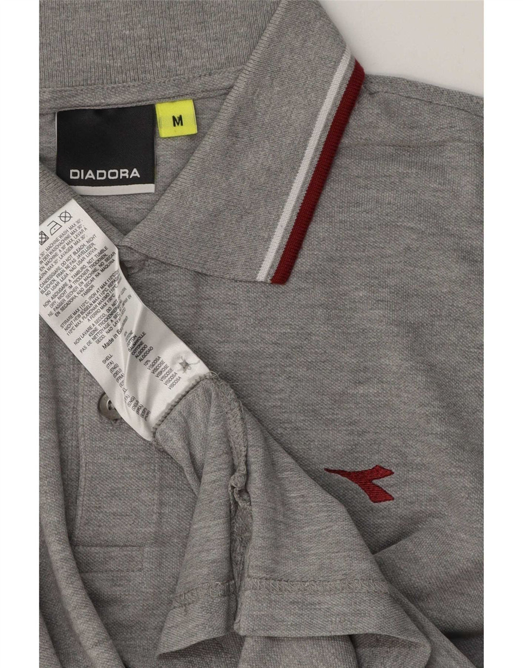 Diadora Polo Regular Fit De Algodón Gris Medio Hombre