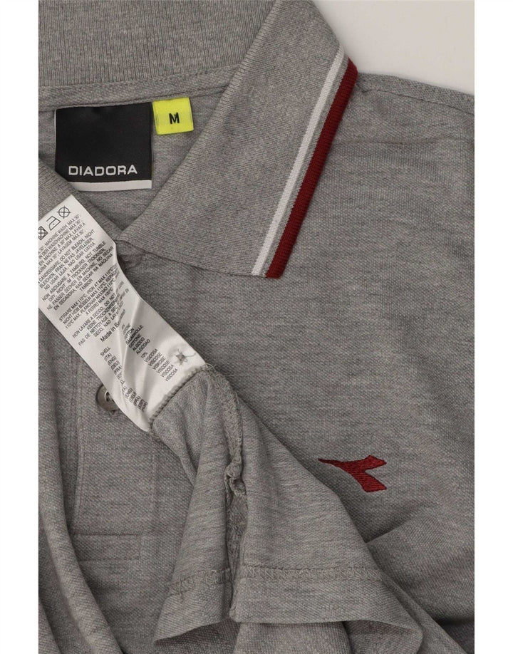 Diadora Polo Regular Fit De Algodón Gris Medio Hombre
