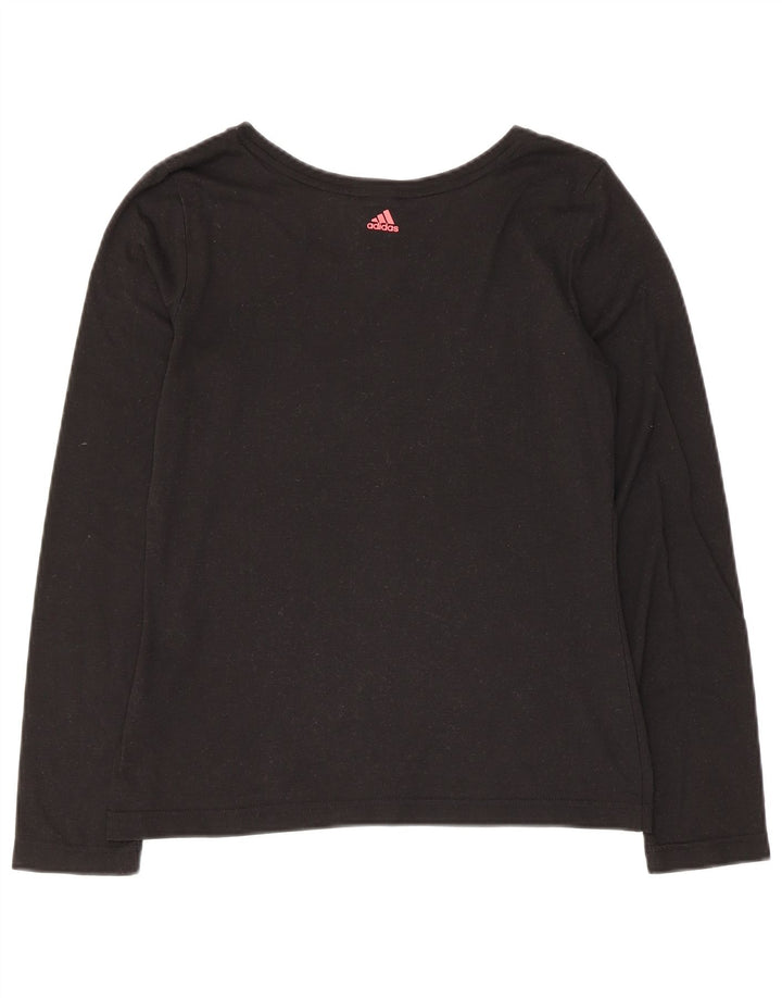 Adidas Mujer Gráfico Top Manga Larga Reino Unido 8/10 Pequeño Negro