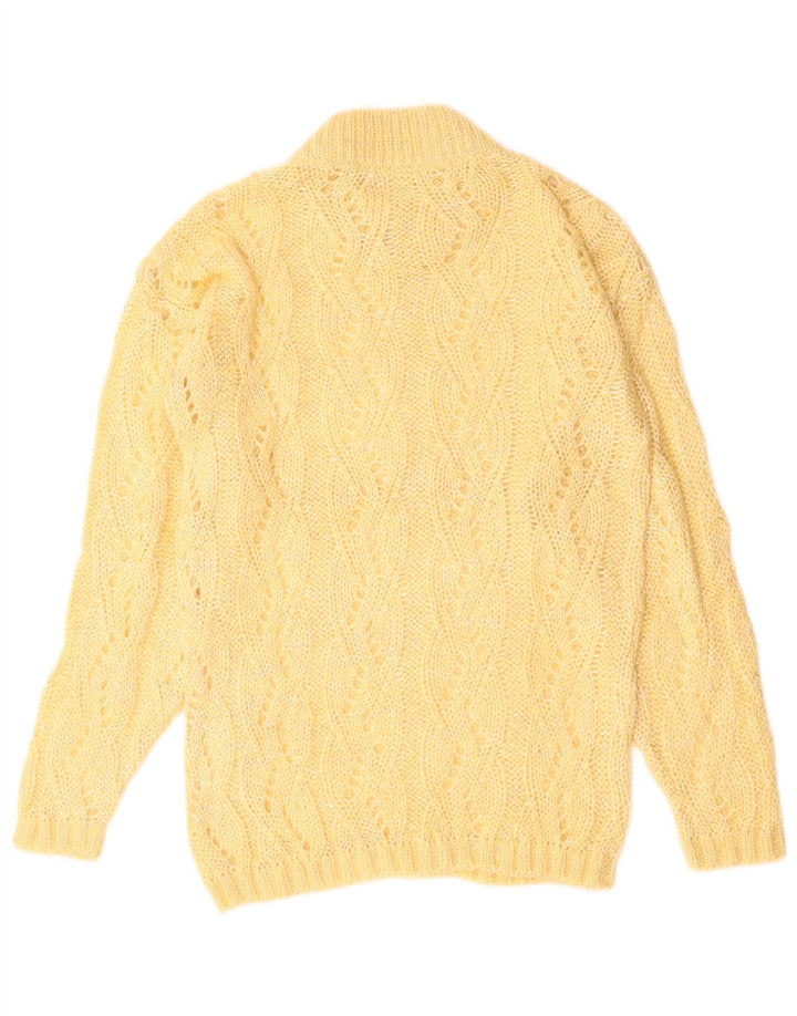 VINTAGE Mujer Cuello Tortuga Jersey Suéter Reino Unido 10 Pequeño Beige