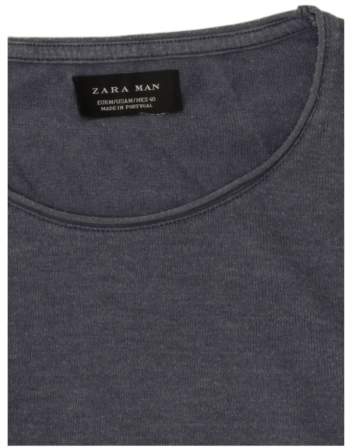 Zara Hombre Camiseta Top Medium Azul Marino