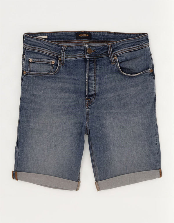 Jack & Jones Mens Regular Denim Shorts Large W34 Algodón Azul