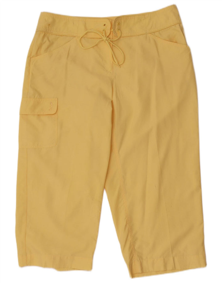 Izod Pantalones Capri Cargo para Mujer US 12 Grande W34 L22 Poliéster Amarillo