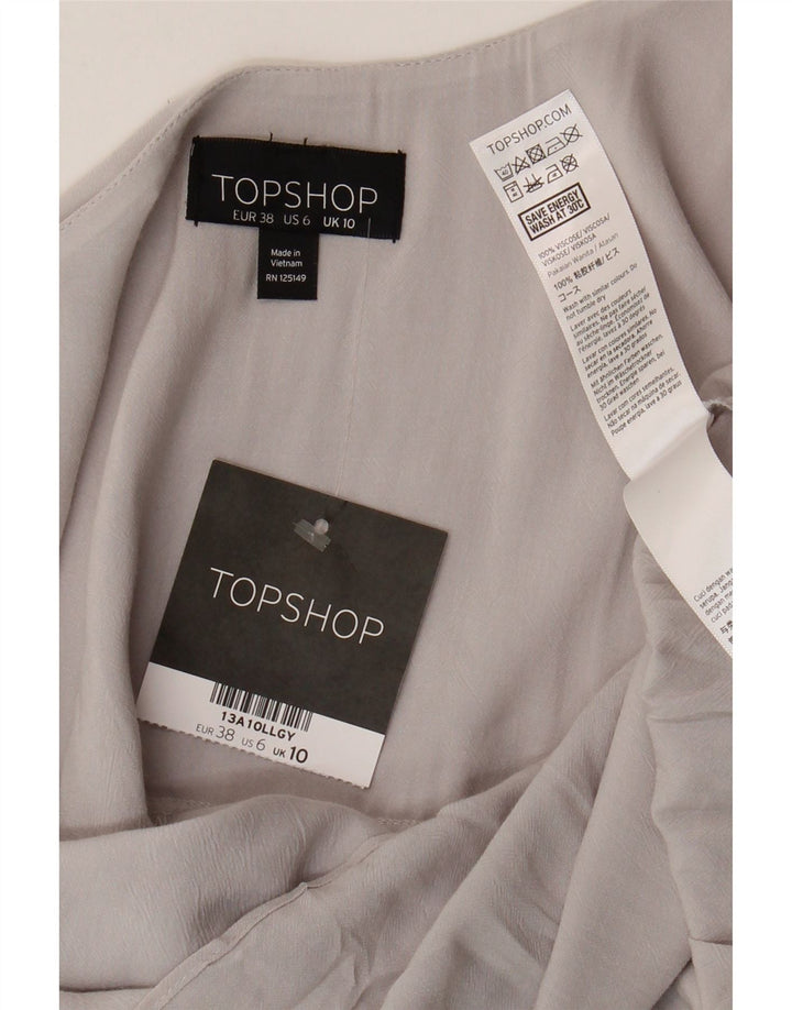 Top de tirantes para mujer Topshop UK 10 Small Grey Viscosa