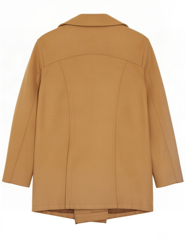Vintage hombres ante doble pecho abrigo Reino Unido 36 pequeño beige