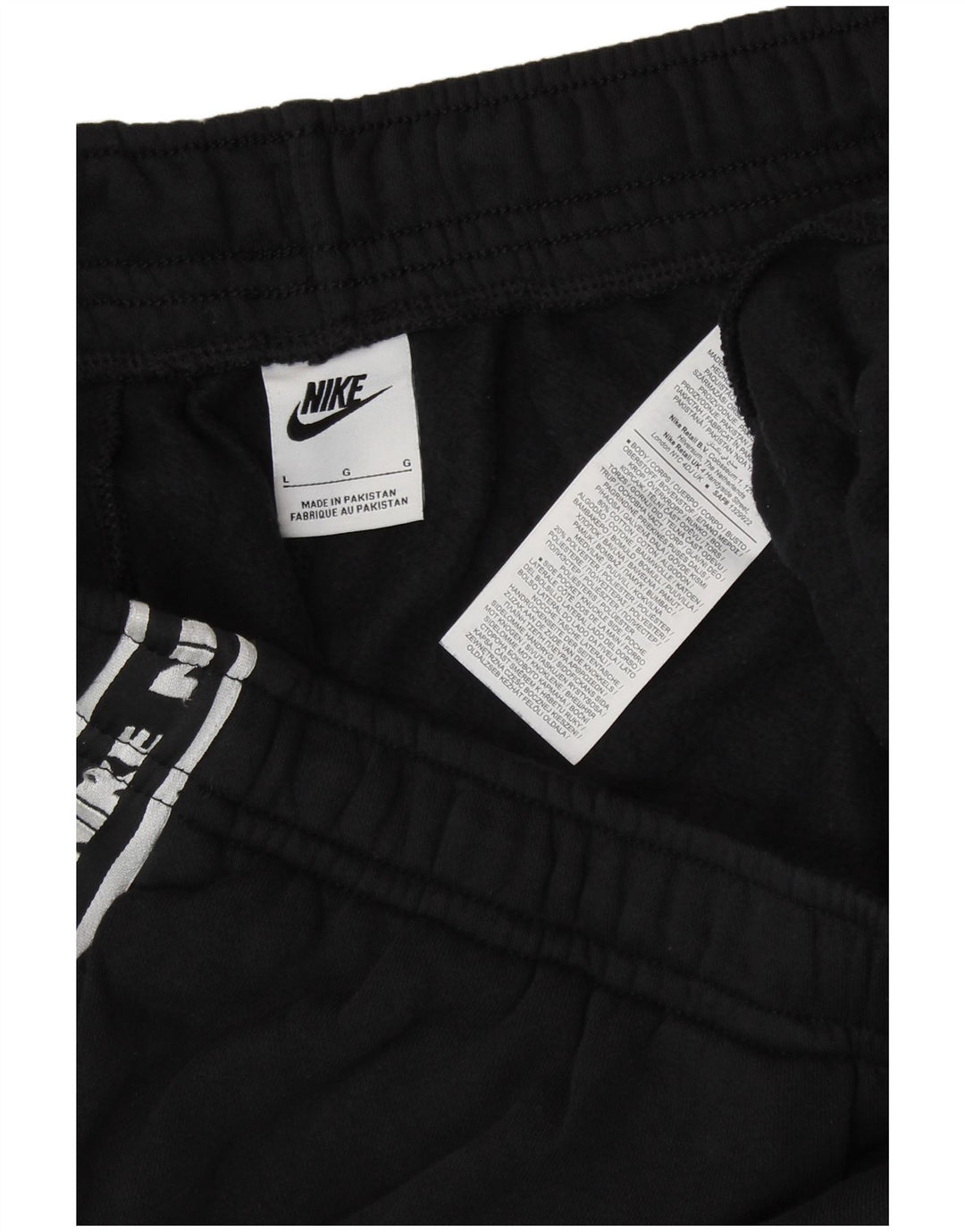 NIKE Mujer Graphic Chándal Pantalones Joggers UK 46 Grande Negro Algodón