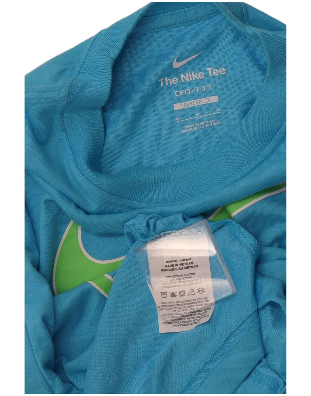 NIKE Camiseta holgada con gráfico para mujer UK 40 Algodón azul medio