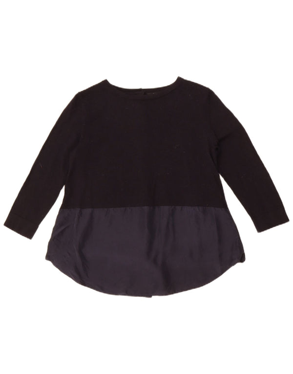 Cos Blusa de manga 3/4 para mujer Top UK 10 Small Azul marino Colorblock Lana