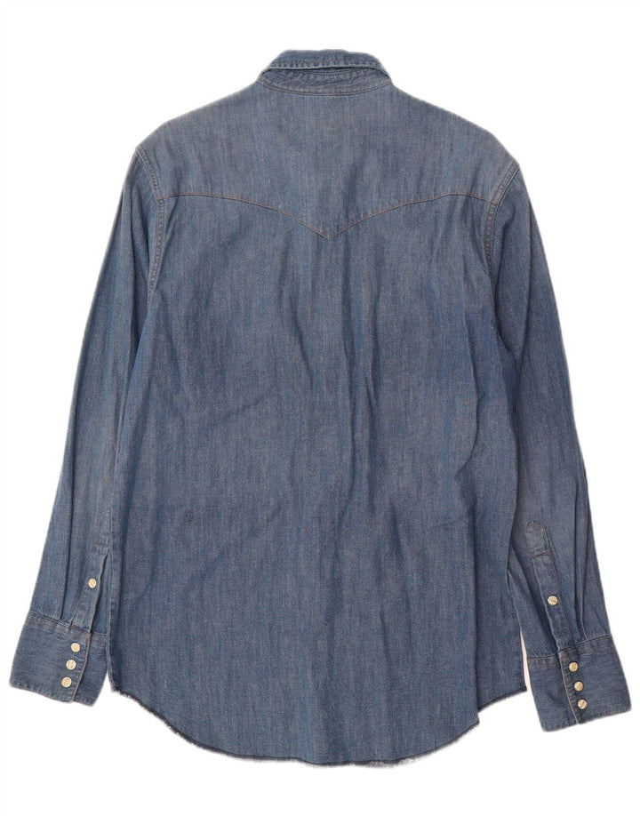 Camisa Vaquera Wrangler Hombre Algodón Azul Medio