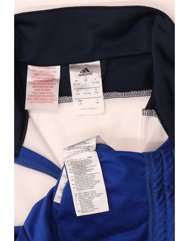 Adidas - Chaqueta de chándal para niño, 13-14 años, color azul, poliéster