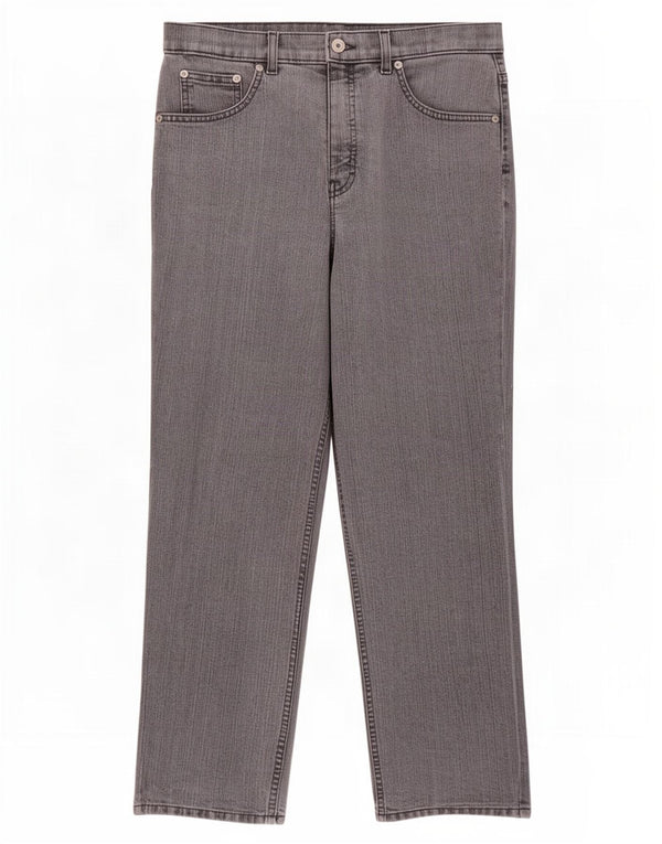 Marks & Spencer Vaqueros Rectos de Cintura Alta para Mujer UK 12 Medium W28 L28 Gris