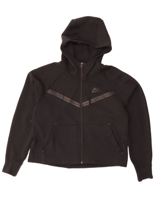 Nike Sudadera con capucha de gran tamaño con cremallera para mujer UK 10 Small Black