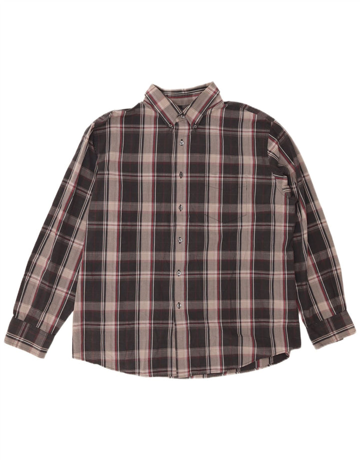 DOCKERS Camisa Hombre Talla 17 1/2 XL Algodón Cuadros Negro