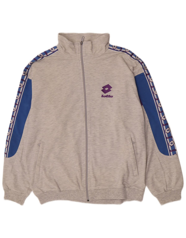 Lotto Mens Graphic Chándal Top Chaqueta UK 40/42 Grande Gris Colorblock