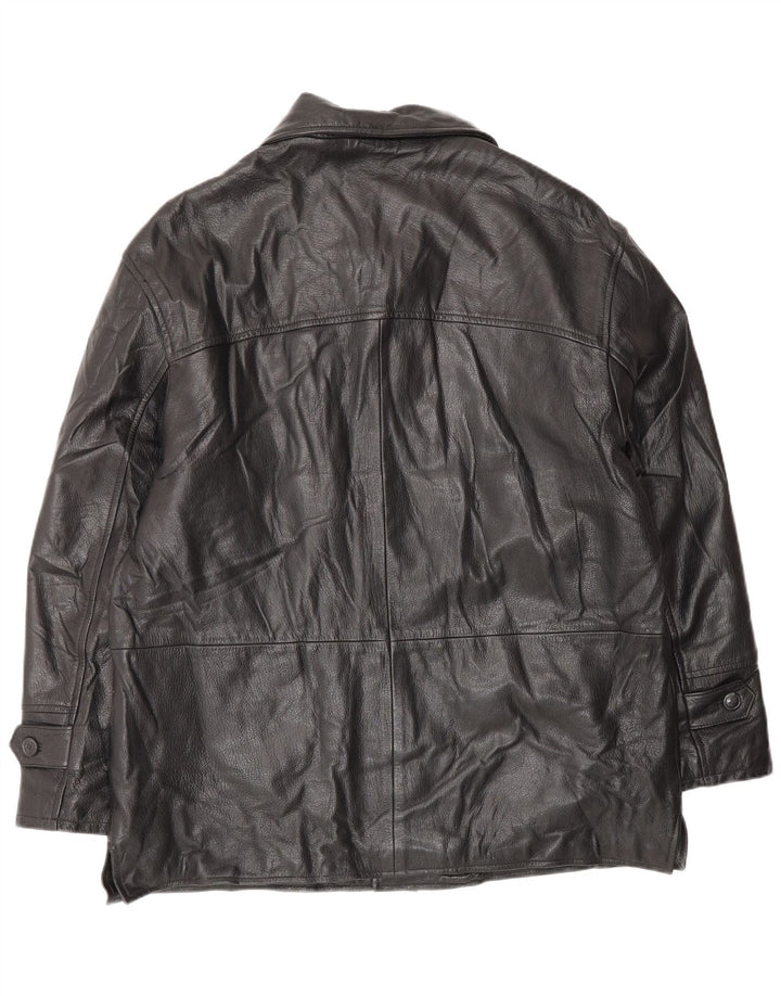 VINTAGE Chaqueta de cuero para hombre IT 52 XL Cuero negro