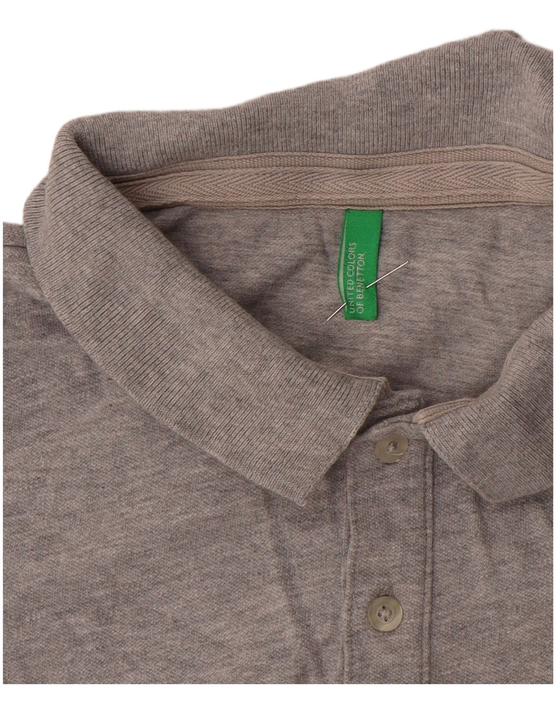 Benetton Polo Hombre UK 44 Gris Medio