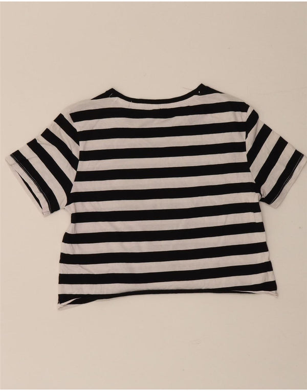 Guess Mujer Crop Graphic Camiseta Top UK 6 XS Negro Rayas