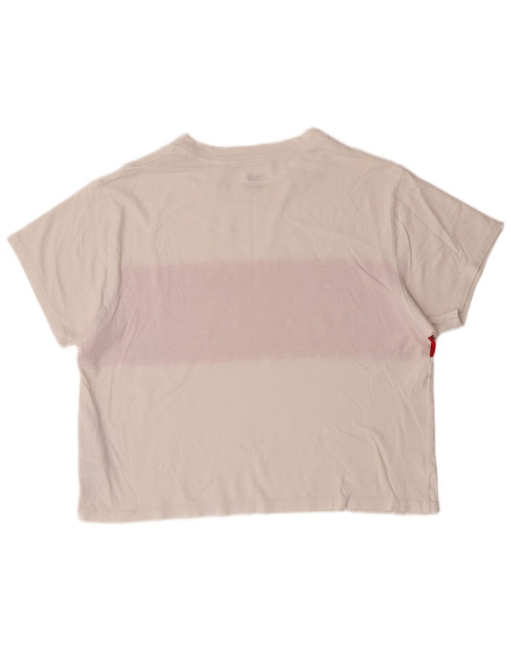 Levi's Camiseta corta con gráfico para mujer UK 44 Medium White Colourblock