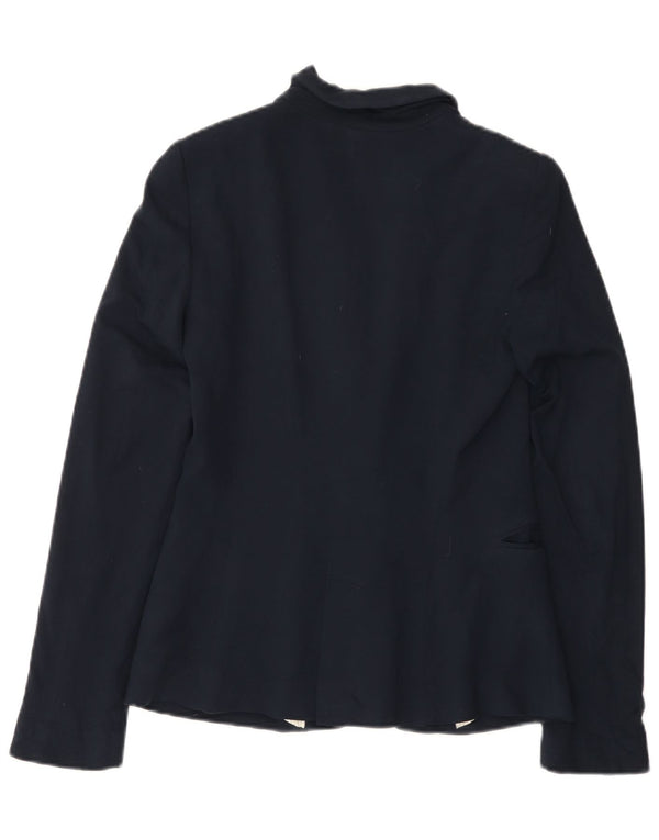 Zara Mujer Chaqueta Blazer De 1 Botón UK 10 Small Azul Marino