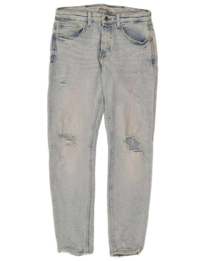 Zara Jeans ajustados desgastados para hombre EU 40 Medium W31 L29 Azul