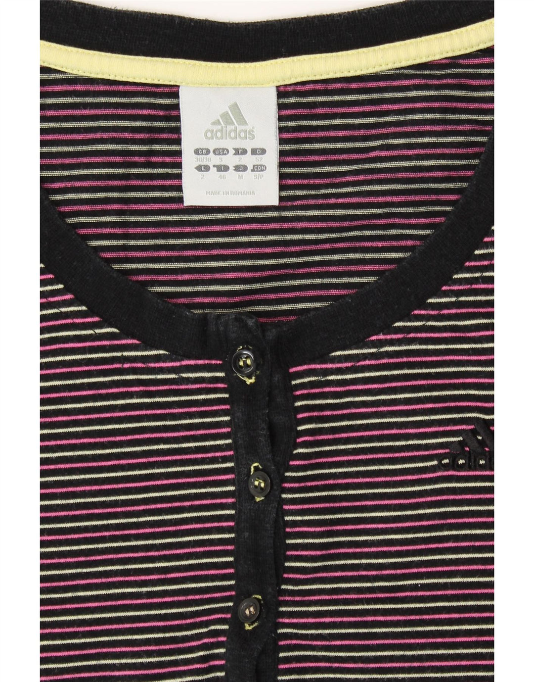 ADIDAS Camiseta Mujer Top UK 8/10 Small Multicolor Rayas Algodón