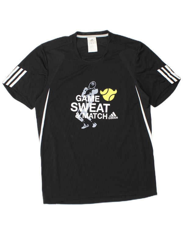 Adidas Mens Clima 365 Graphic Camiseta Top Medio Negro Poliéster