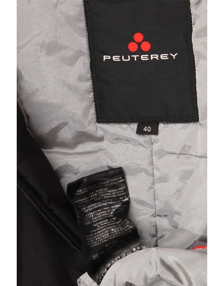 PEUTEREY Chaqueta acolchada con capucha para mujer IT 40 Small Negro Poliéster