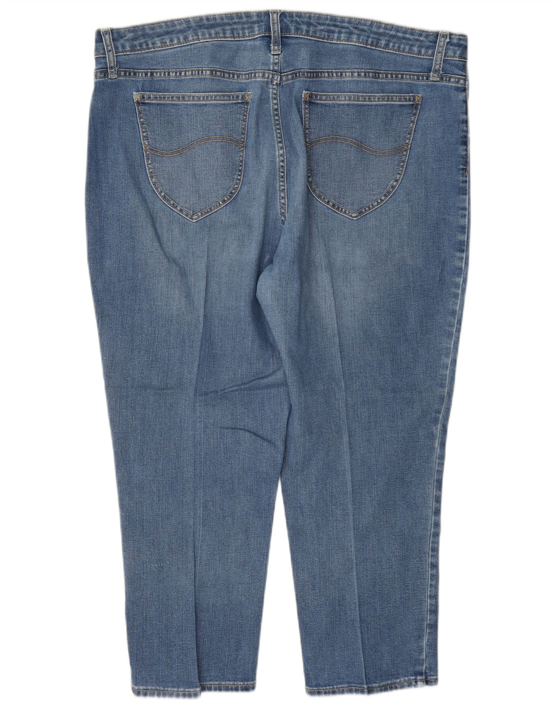 Vaqueros Capri de Talle Medio Raiders para Mujer Lee W38 L23 Azul