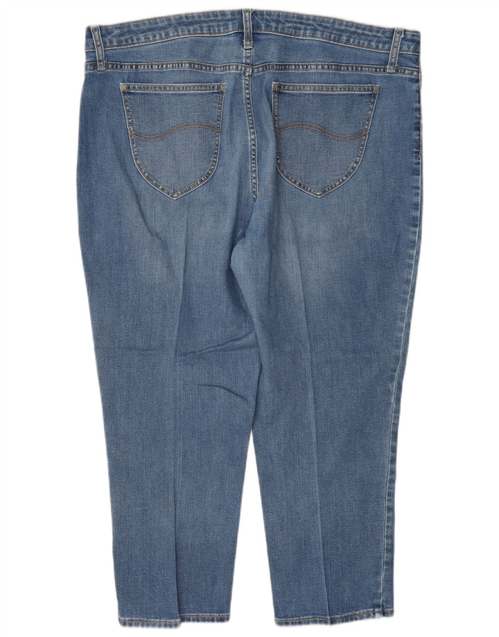 Vaqueros Capri de Talle Medio Raiders para Mujer Lee W38 L23 Azul