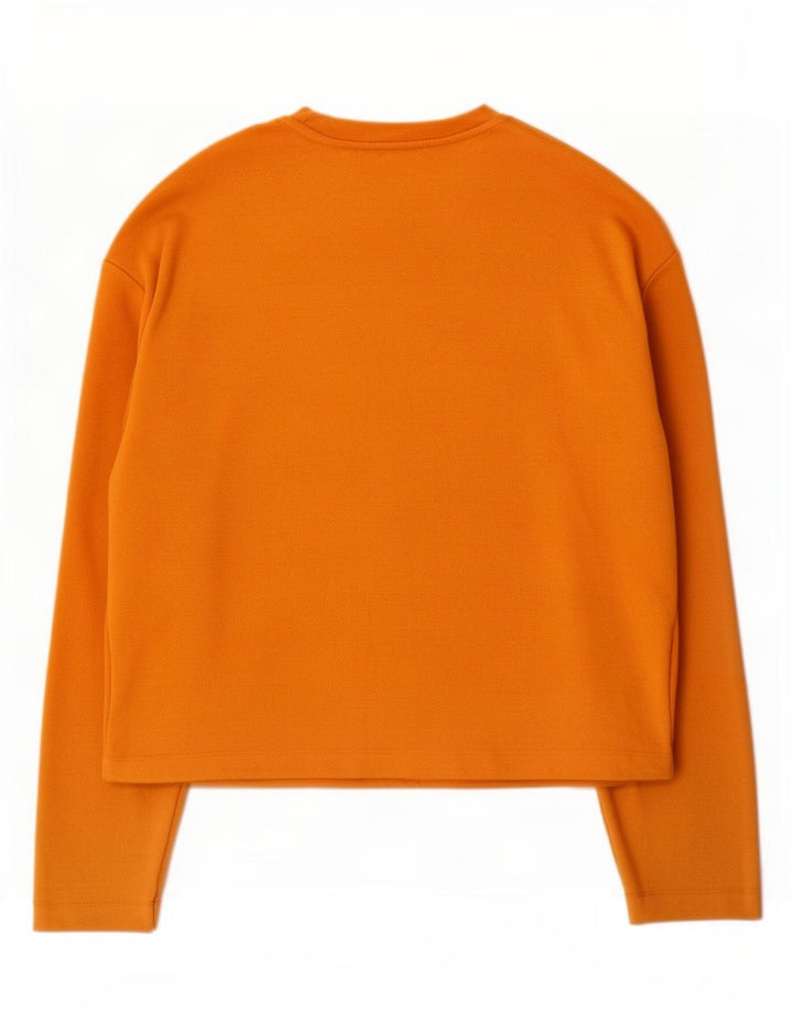 Zara Mujer Top Manga Larga UK 44 Medio Naranja