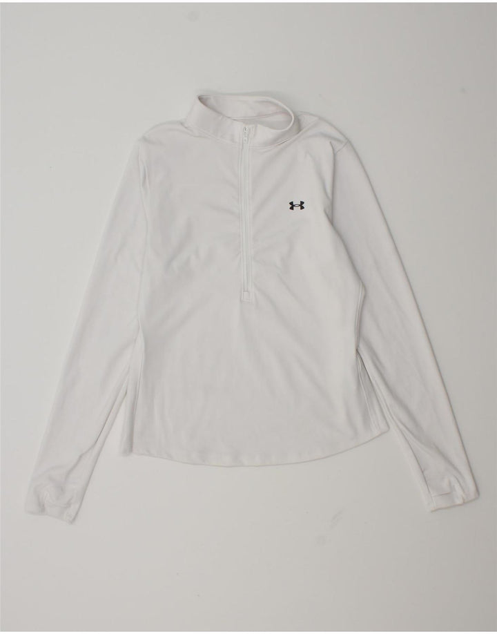 Under Armour - Chándal con cremallera y cuello para mujer, talla M, color blanco
