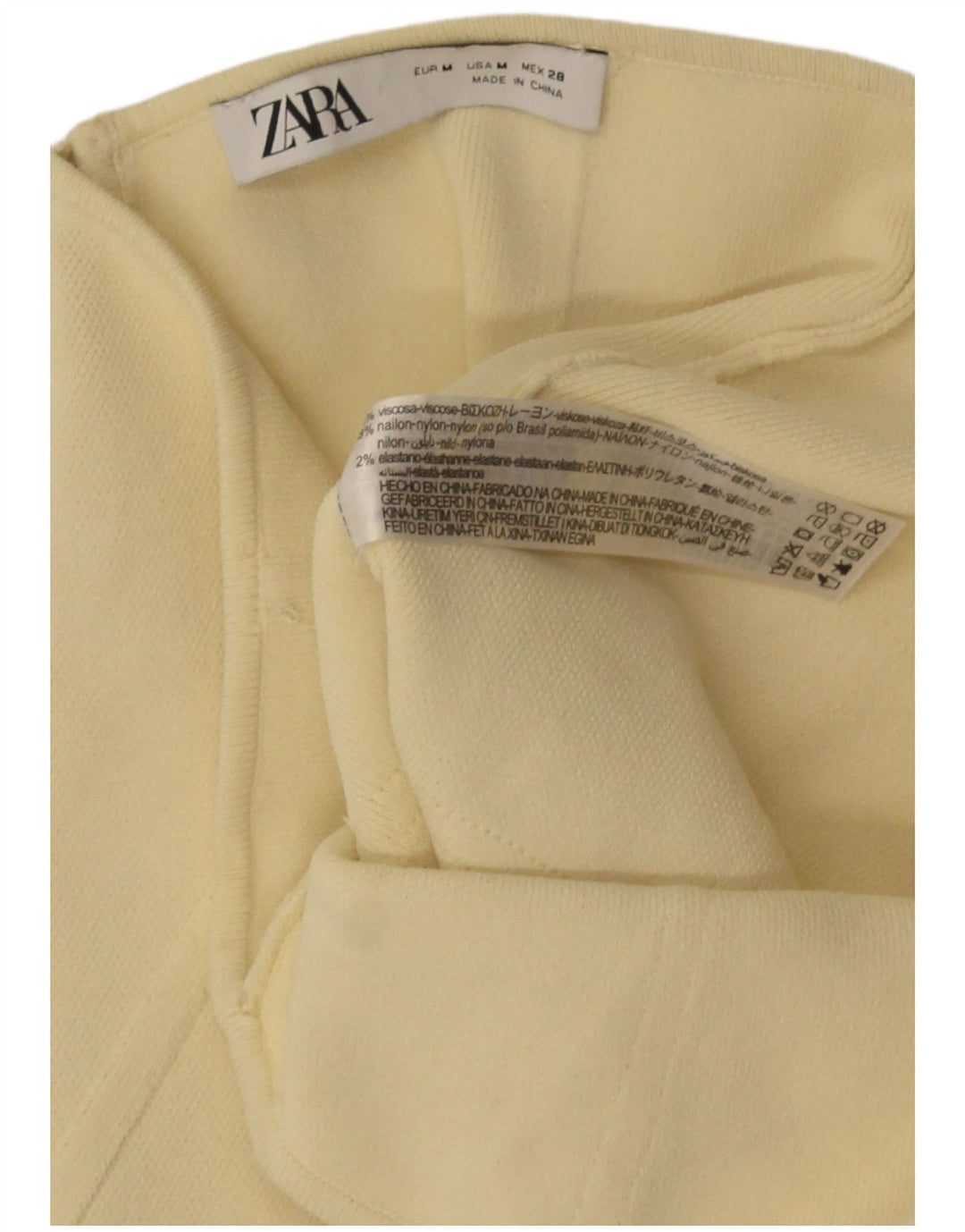 Zara Top Corsé Sin Tirantes Para Mujer UK 42 Viscosa Amarilla Mediana