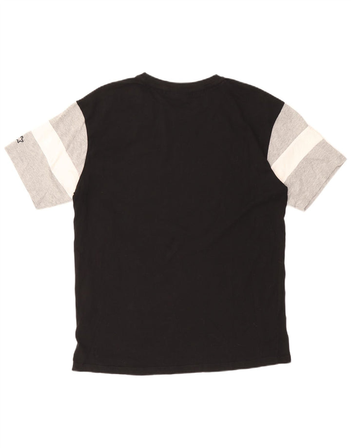 STARTER Hombre Camiseta Gráfica Top Small Negro Colorblock Algodón