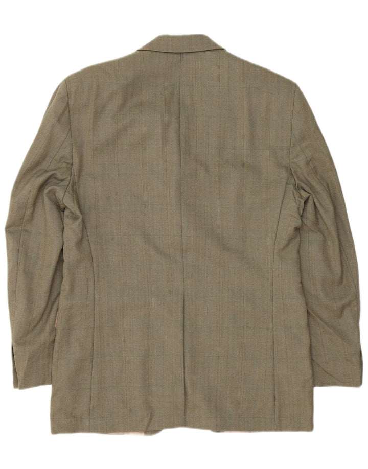 Izod Chaqueta tipo blazer de 3 botones para hombre UK 38 Lana de espiga verde medio