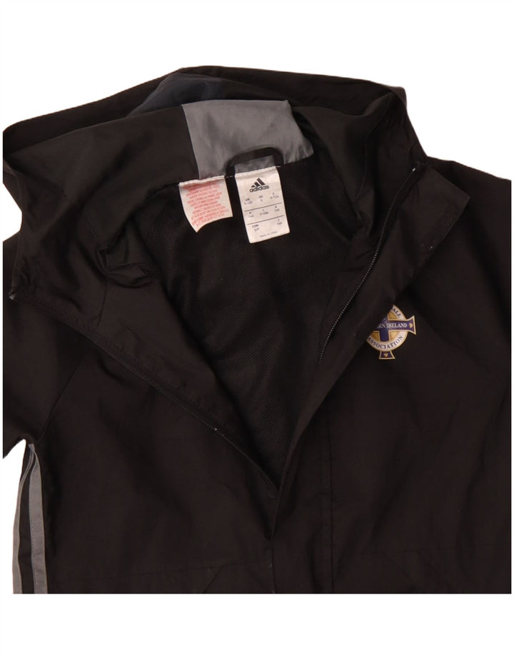 Adidas Chaqueta cortavientos con capucha para niños 9-10 años Negro Poliéster