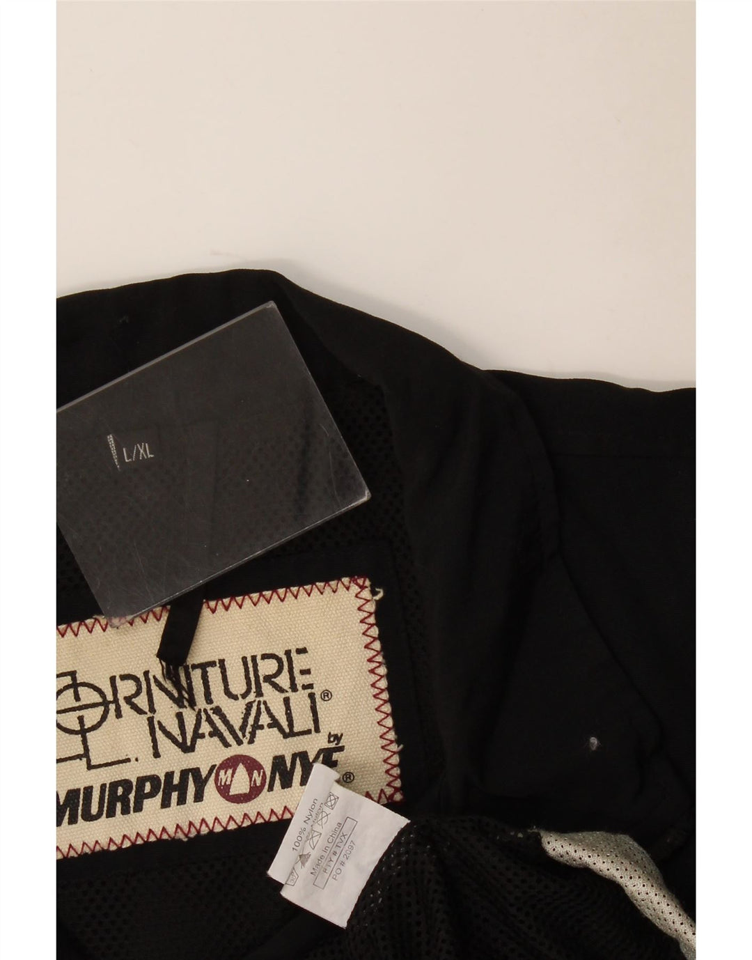 Murphy & Nye Chaqueta impermeable estampada para hombre UK 40 Large Nylon color block negro