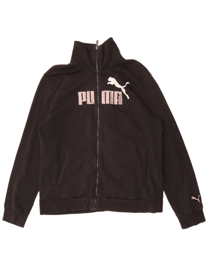 Puma Mens Graphic Chándal Top Chaqueta Grande Negro