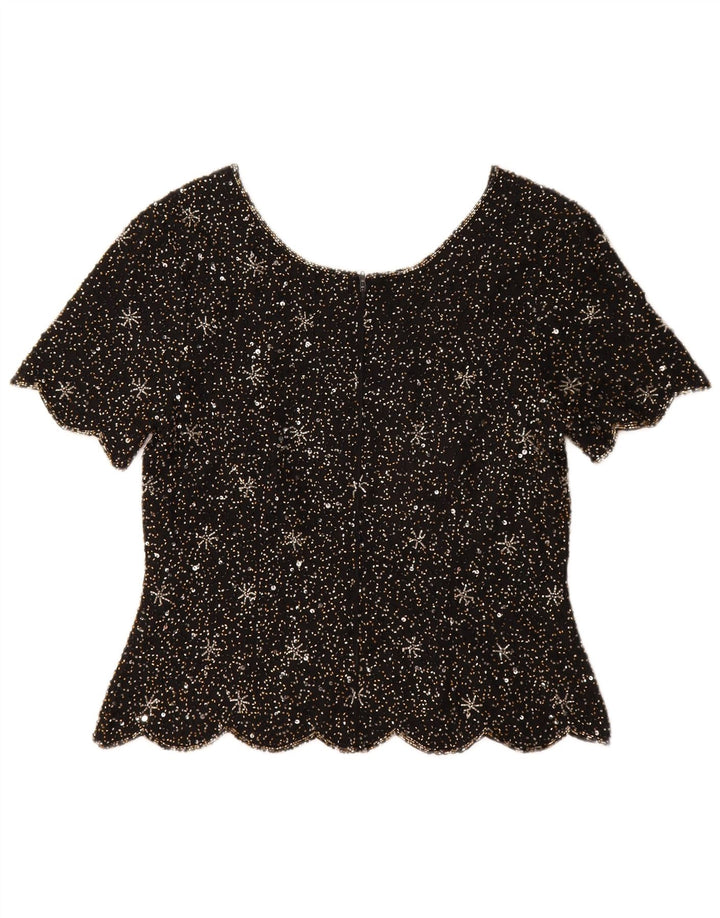 Vittoria Verani Blusa Mujer Top IT 42 Mediano Seda Negra