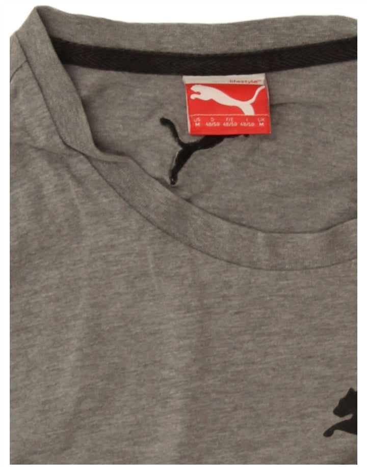 Puma Camiseta gráfica para hombre Top gris medio moteado