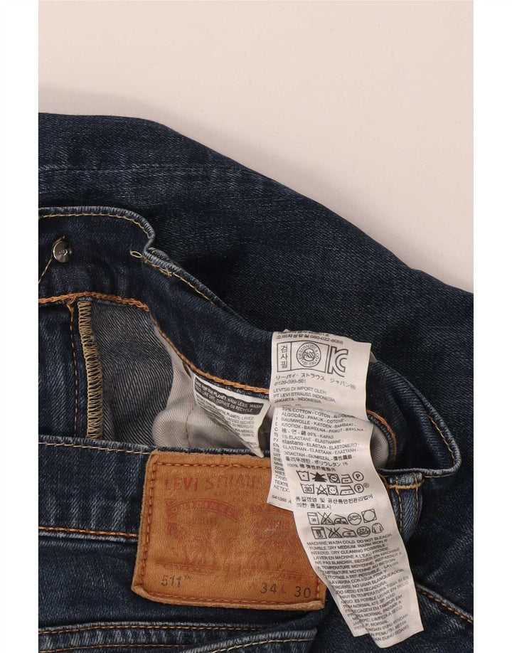 Levi's Hombre 511 Slim Jeans W34 L30 Algodón Azul Marino